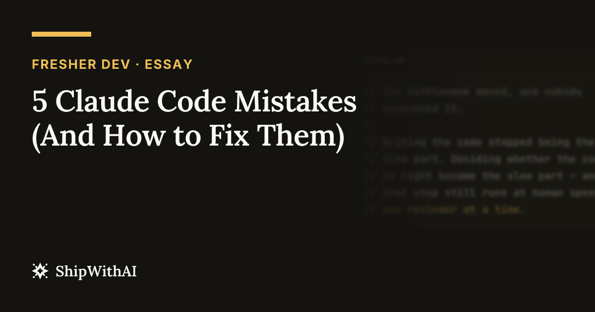 5 Claude Code Mistakes (And How to Fix Them)