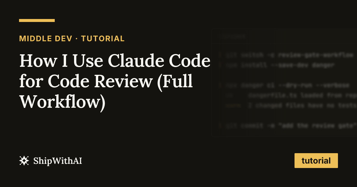 How I Use Claude Code for Code Review (Full Workflow)
