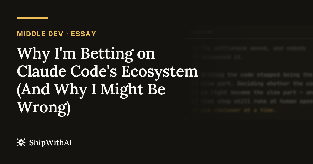 Why I'm Betting on Claude Code's Ecosystem (And Why I Might Be Wrong)