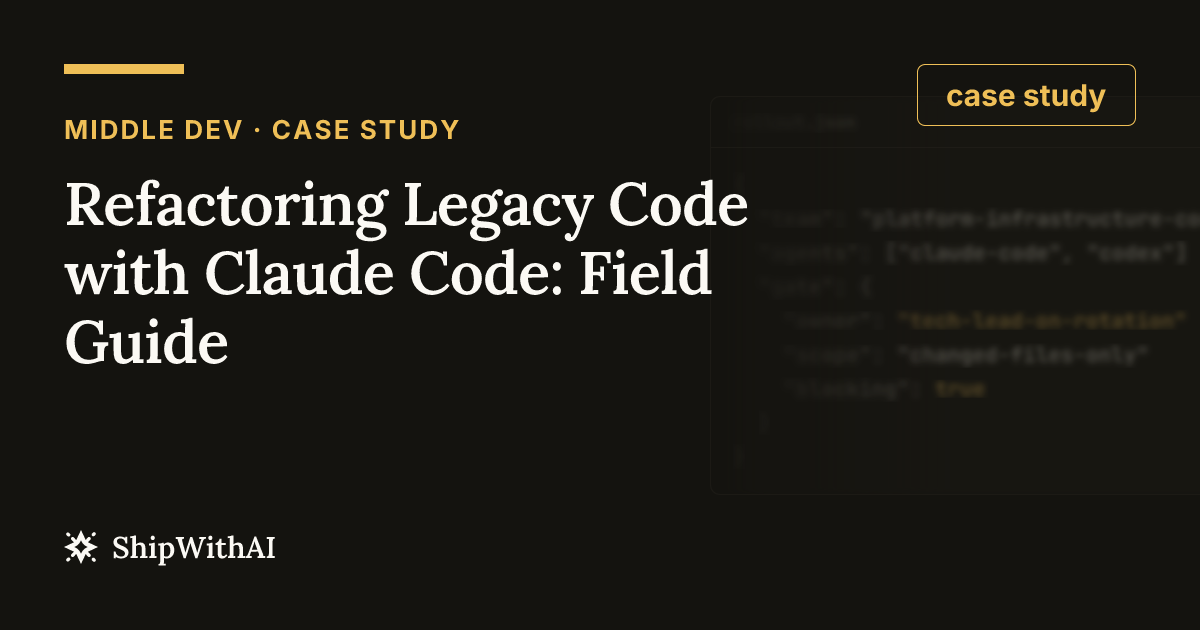 Refactoring Legacy Code with Claude Code: Field Guide