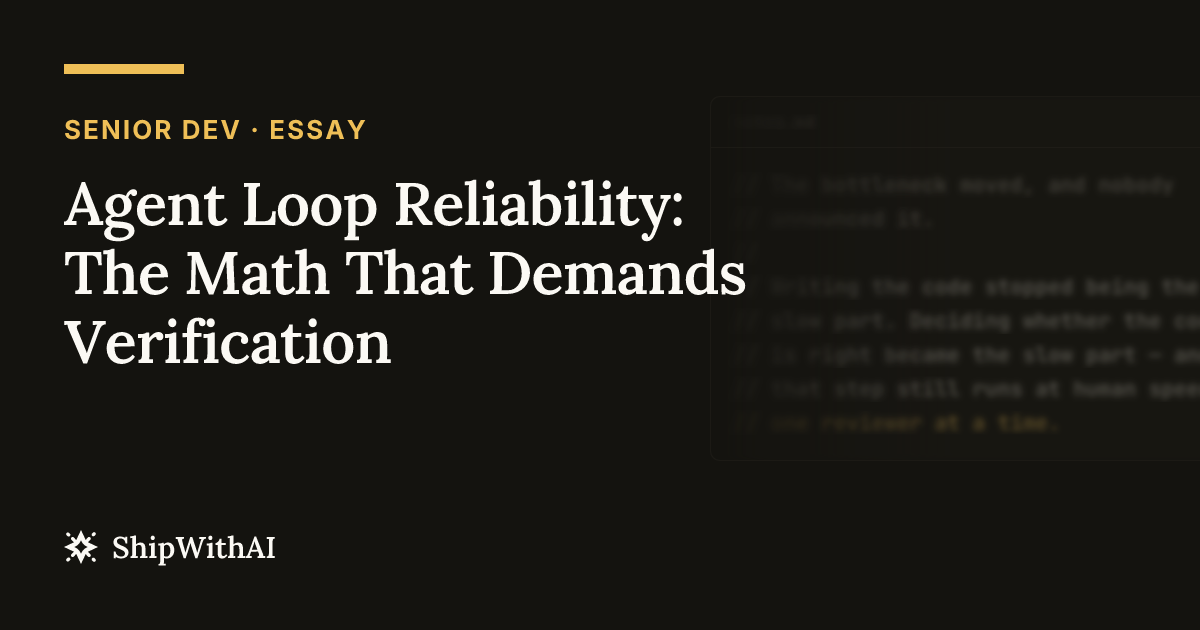 Agent Loop Reliability: The Math That Demands Verification