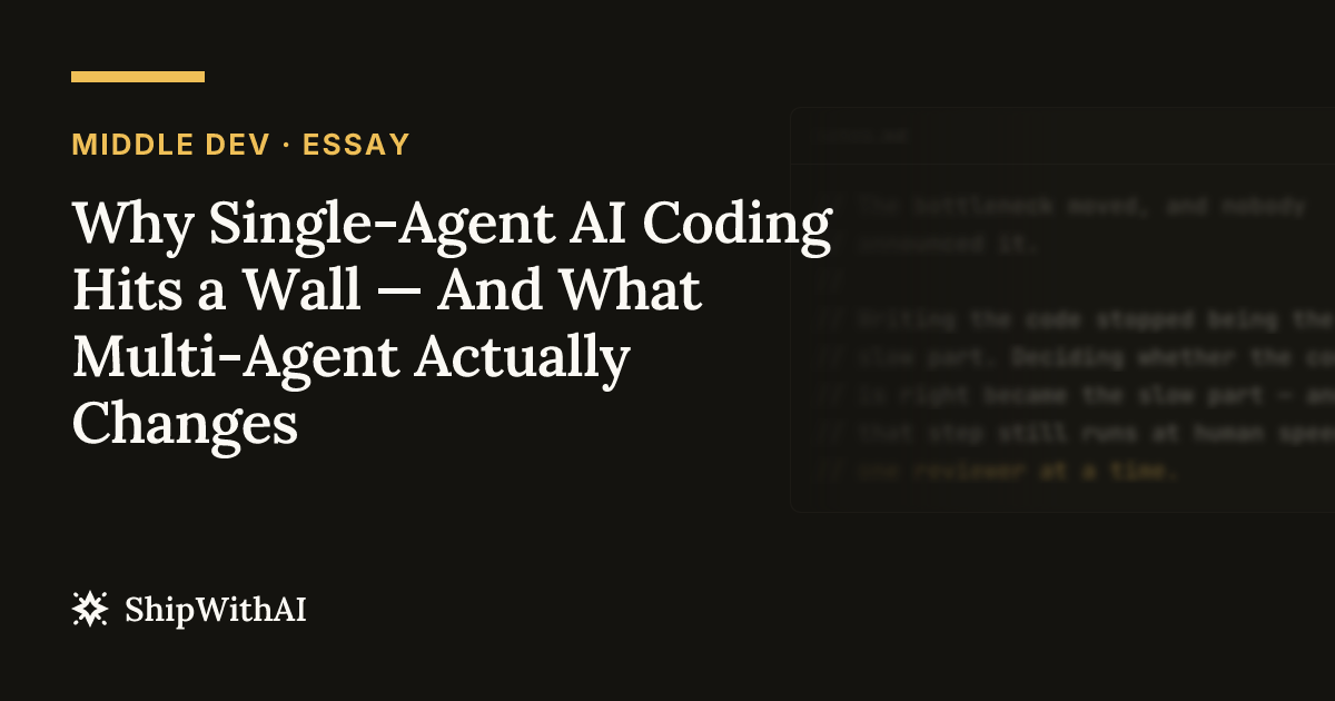 Why Single-Agent AI Coding Hits a Wall — And What Multi-Agent Actually Changes