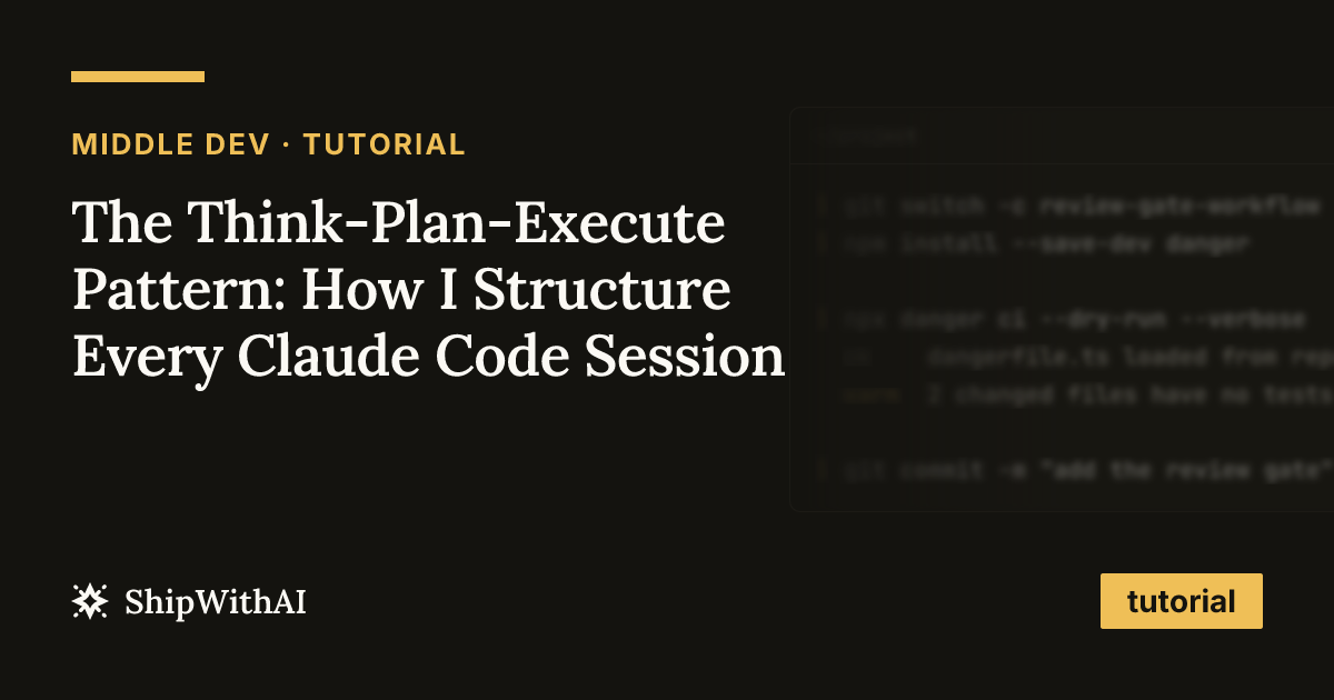 The Think-Plan-Execute Pattern: How I Structure Every Claude Code Session
