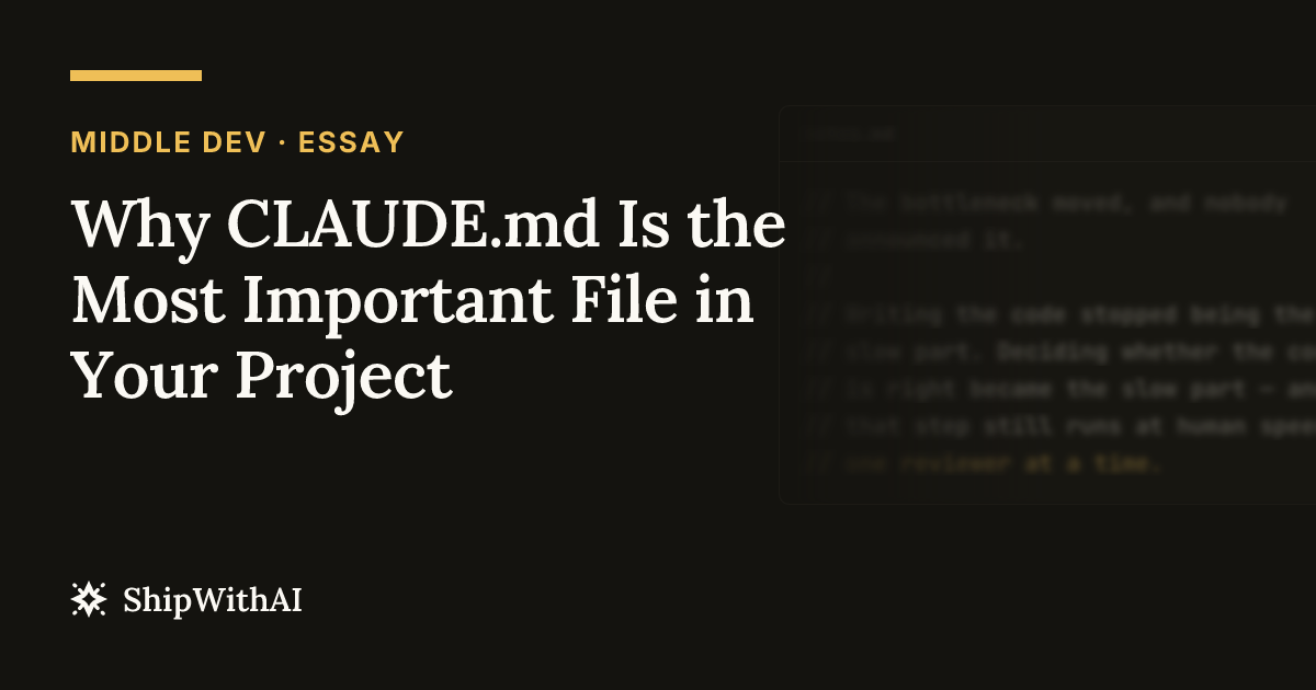 Why CLAUDE.md Is the Most Important File in Your Project